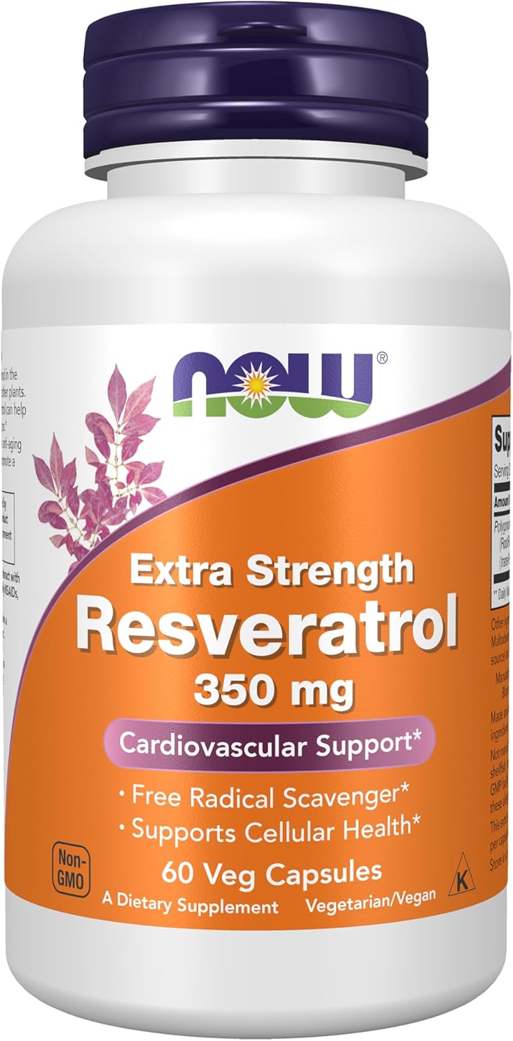 NOW Extra Strength Resveratrol - 350mg - 60 Veg Capsules