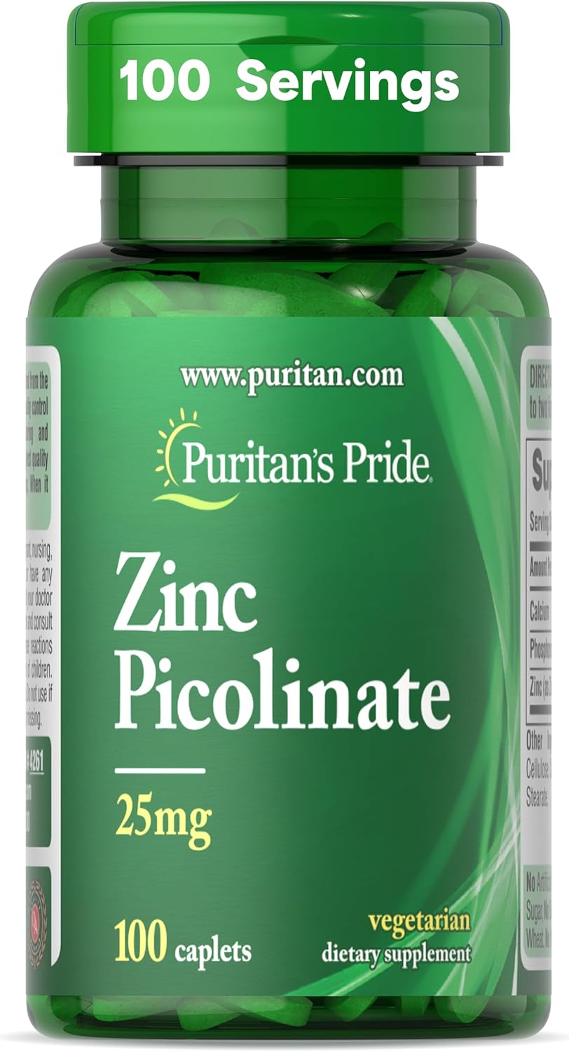 Puritan's Pride Zinc - 25mg - 100 Caplets