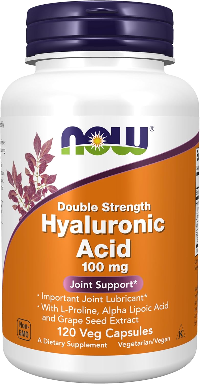 NOW Hyaluronic Acid, Double Strength - 100mg - 120 Veg Capsules