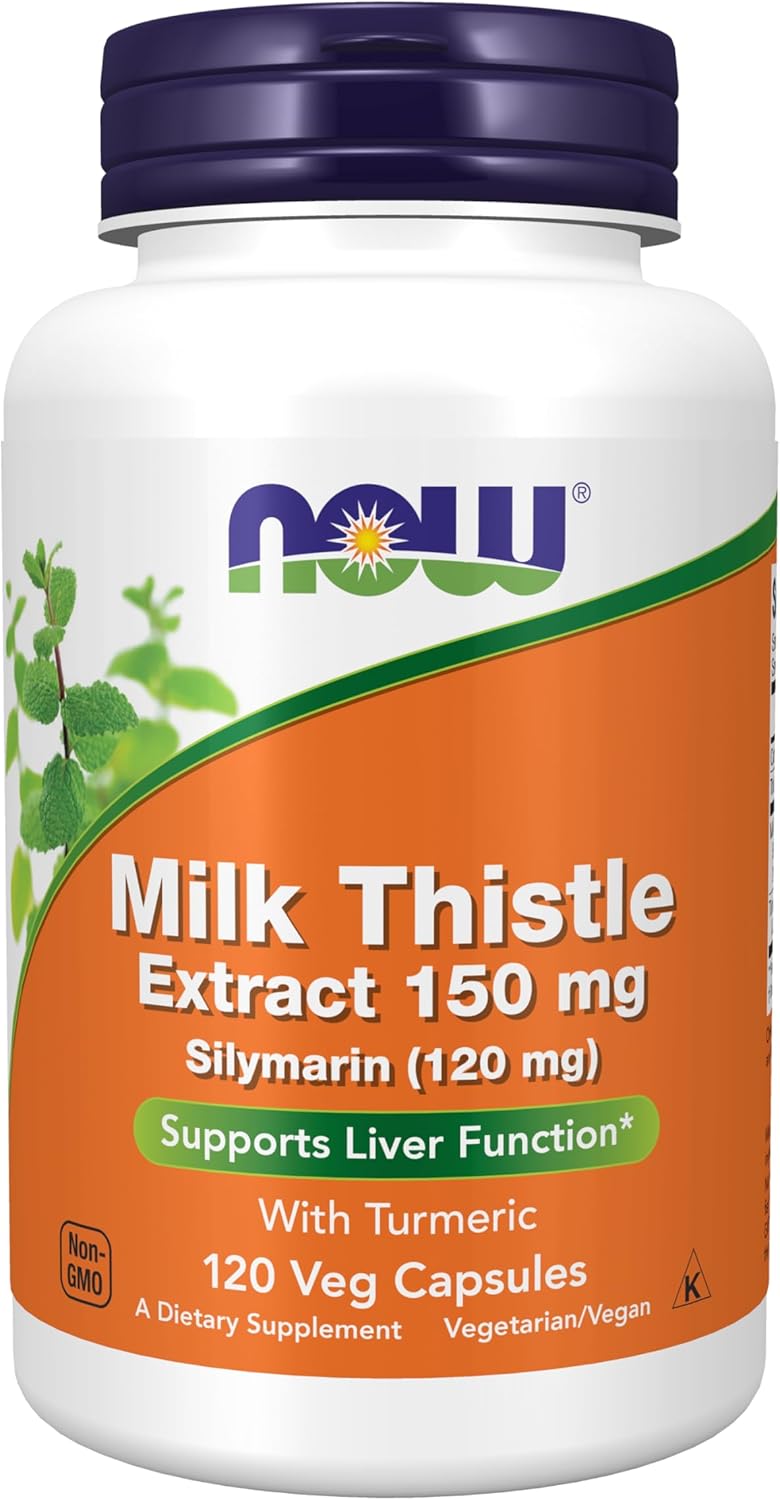 NOW Milk Thistle Extract with Turmeric - 150mg - 120 Veg Capsules