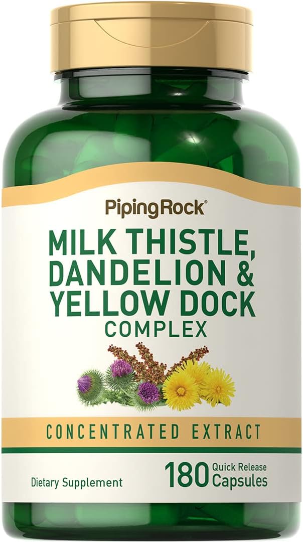 Piping Rock Milk Thistle Dandelion and Yellow Dock Complex - 180 Capsules